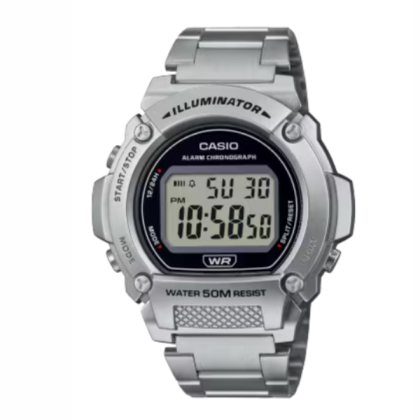 Casio General W-219HD-1AV Stainless Steel Band Men Watch